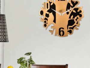 Wooden Silent Non-Ticking Wall Clock for Home Stylish Latest Designer Wall Clock for Home Living Room Bedroom Office Hall