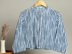 Handmade Block Print Cotton for Women ? Ethnic Floral Printed Top with Long Sleeves