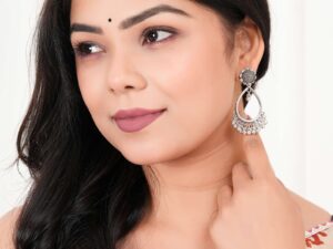 Earrings for Women Traditional Silver AZ838-OXidised Jhumka Set | German Silver Chand Baliyan & Jhumkas Earrings | Birthday & Anniversary Gift -AZ838-OX-ER34