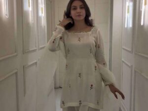 Women's Raw Silk Floral Printed Straight Kurti With Salwar and Dupatta Set